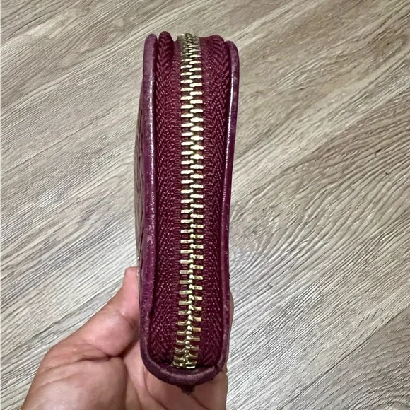 Tory Burch Burgundy Quilted Wallet - Picture 5 of 9